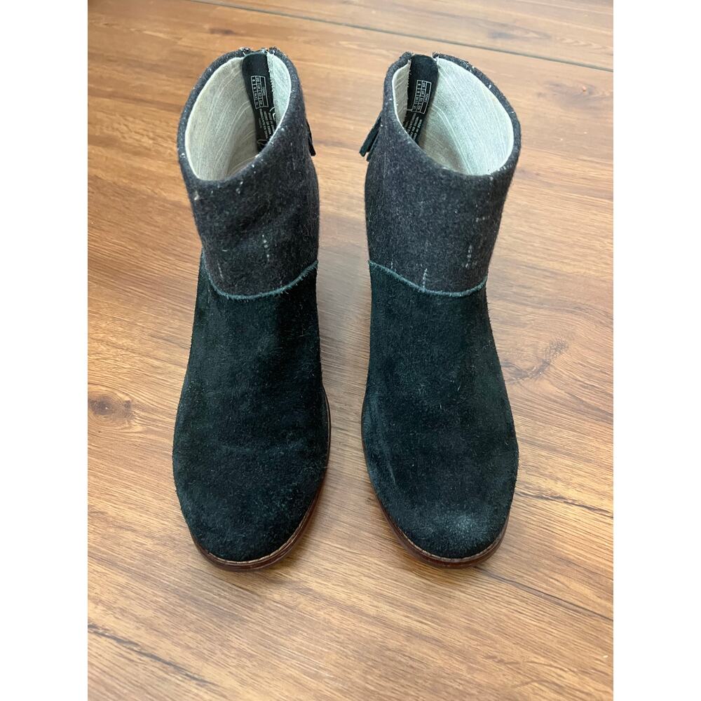 Toms Leila Black Suede and Wool bootie size W8 - Picture 2 of 7